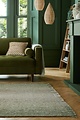 Jute Ombre vloerkleed - Laagpolig - Wol Mix - Handgeweven Modern - Groen