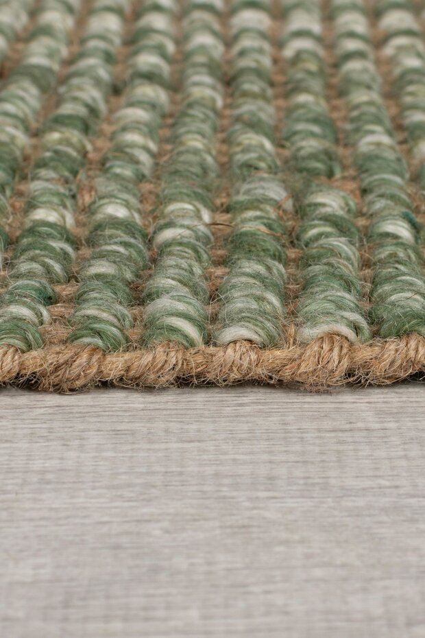 Jute Ombre vloerkleed - Laagpolig - Wol Mix - Handgeweven Modern - Groen Jute Ombre vloerkleed - Laagpolig - Wol Mix - Handgeweven Modern - Groen