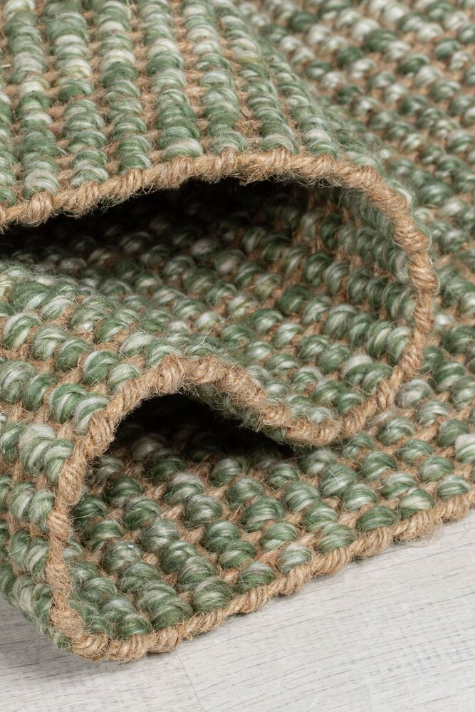 Jute Ombre vloerkleed - Laagpolig - Wol Mix - Handgeweven Modern - Groen Jute Ombre vloerkleed - Laagpolig - Wol Mix - Handgeweven Modern - Groen