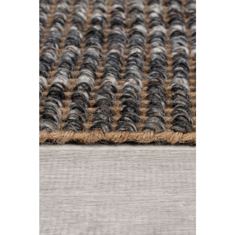 flycarpets JUTE OMBRE VLOERKLEED LAAGPOLIG - WOL MIX - HANDGEWEVEN MODERN - GRIJS