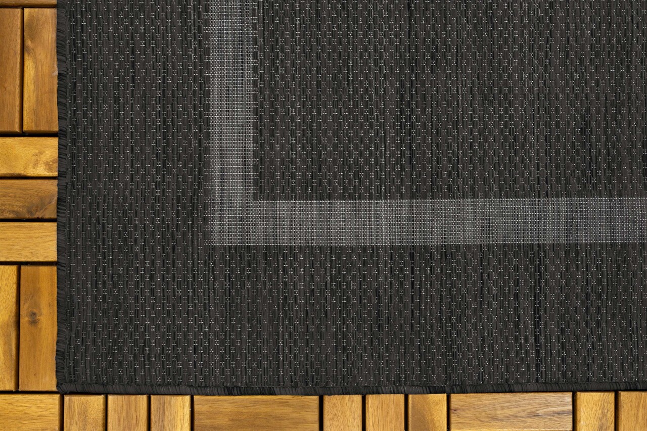 Effen buitenkleed - Capri Zwart Effen buitenkleed - Capri Zwart