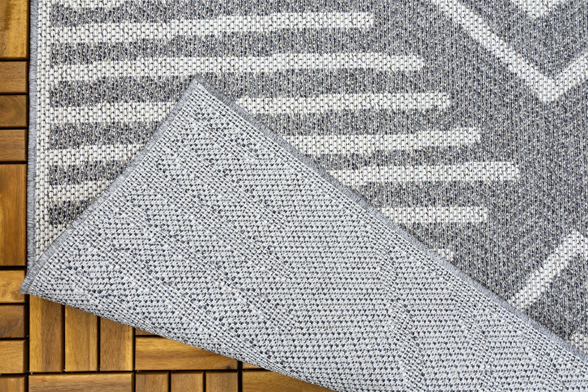 Belize Indoor & Outdoor Grijs vloerkleed - Geruit