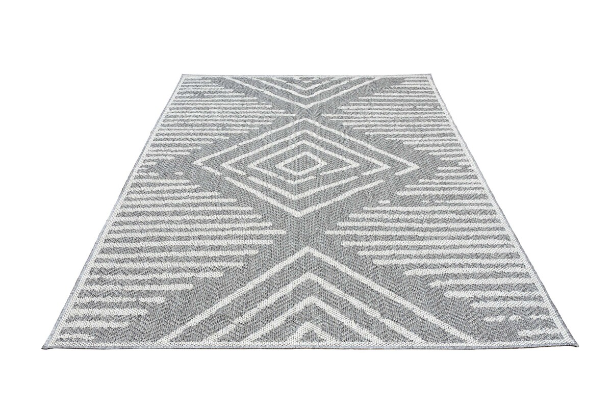Belize Indoor & Outdoor Grijs vloerkleed - Geruit