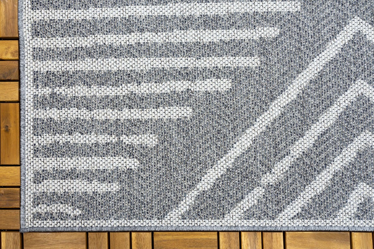 Belize Indoor & Outdoor Grijs vloerkleed - Geruit