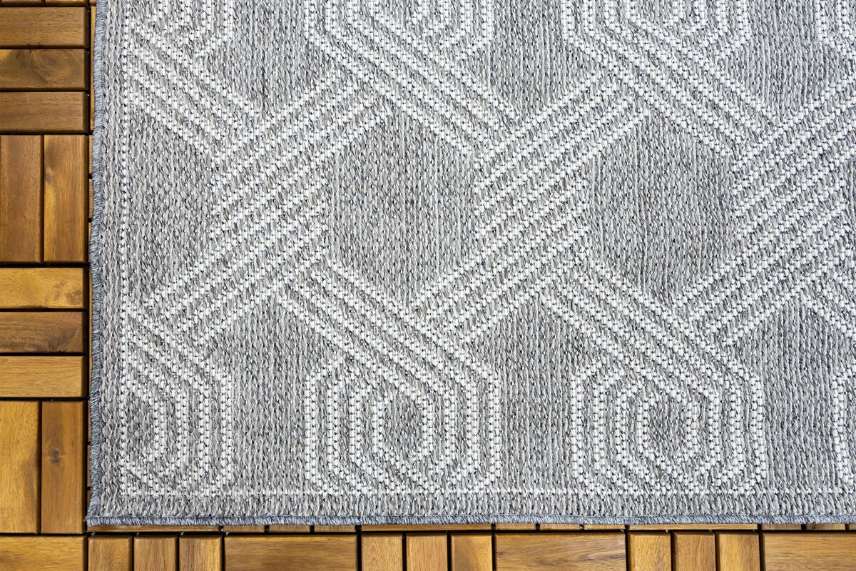 Belize Indoor & Outdoor Grijs vloerkleed - Belize Indoor & Outdoor Grijs vloerkleed -