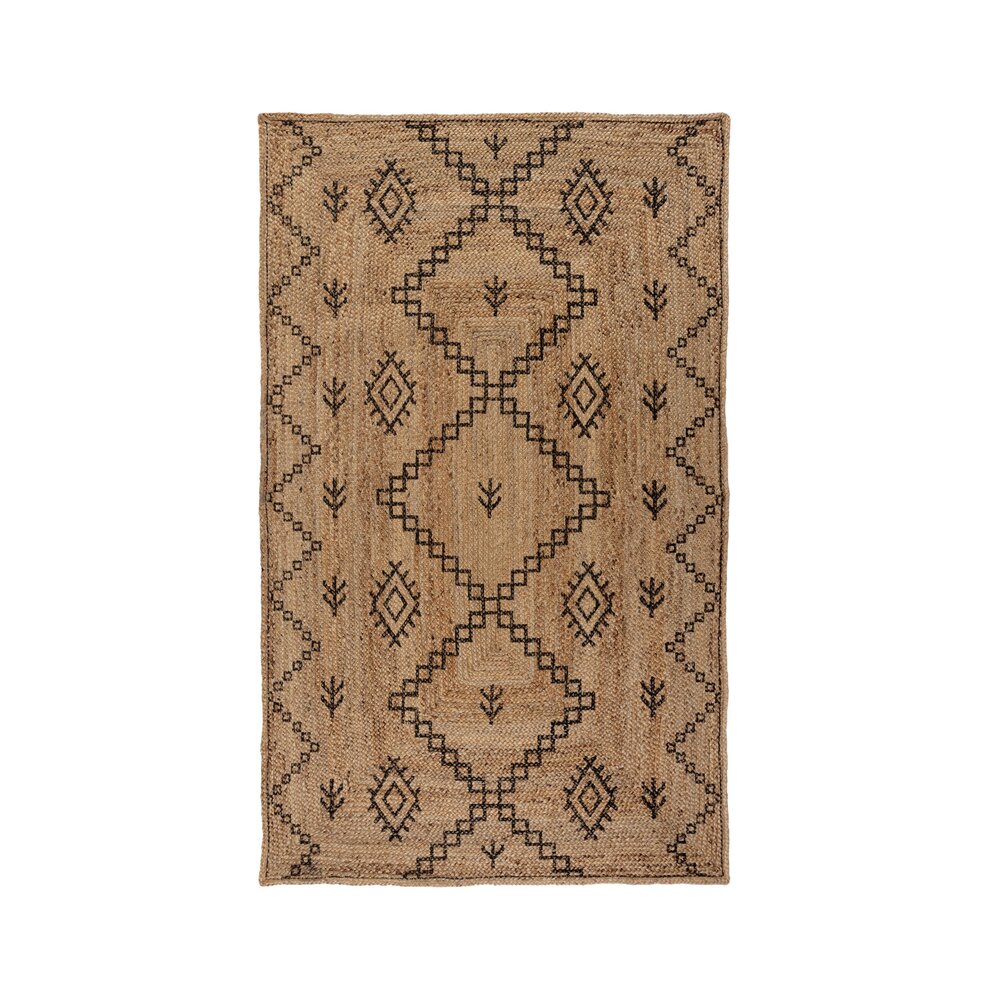 flycarpets ROWEN PATTERNED VLOERKLEED LAAGPOLIG - JUTE MODERN - NATUREL / BEIGE / ZWART