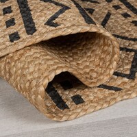 flycarpets LUIS VLOERKLEED LAAGPOLIG - JUTE - MODERN - NATUREL / BEIGE / ZWART