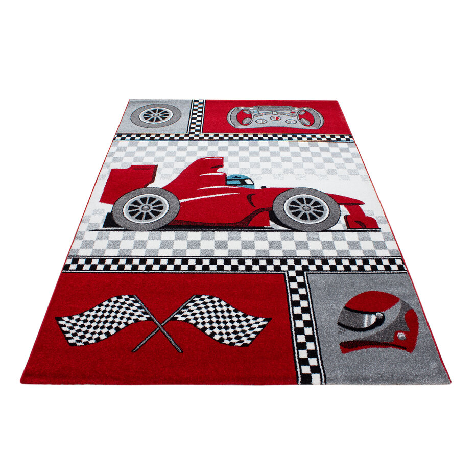 Kids Kinderkamer Raceauto Rood vloerkleed -