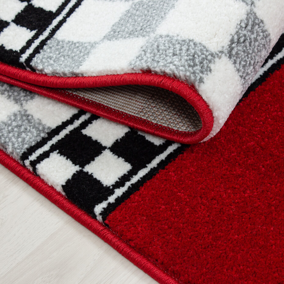 Kids Kinderkamer Raceauto Rood vloerkleed - Rond