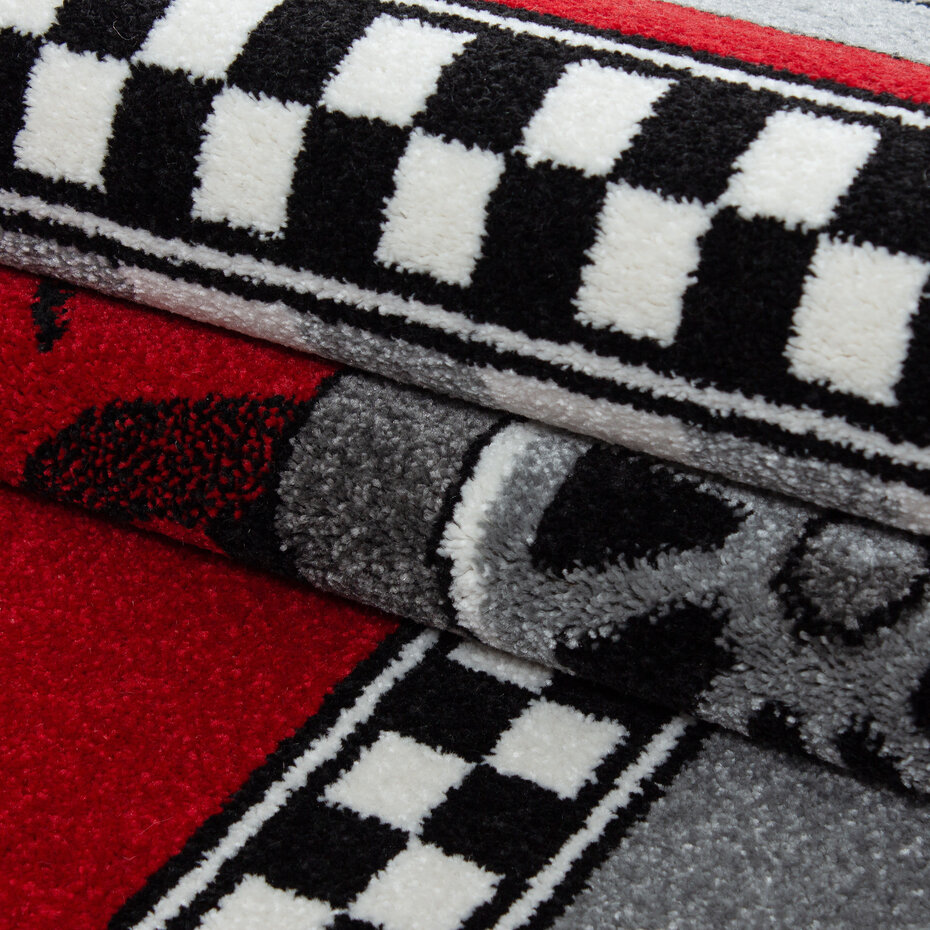 Kids Kinderkamer Raceauto Rood vloerkleed - Rond