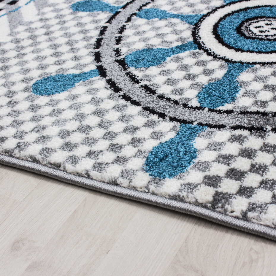 Kids Kinderkamer Piratendesign Grijs vloerkleed -