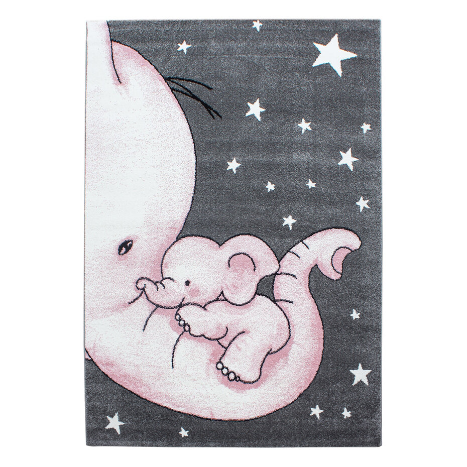 Kids Kinderkamer Olifant Roze vloerkleed -