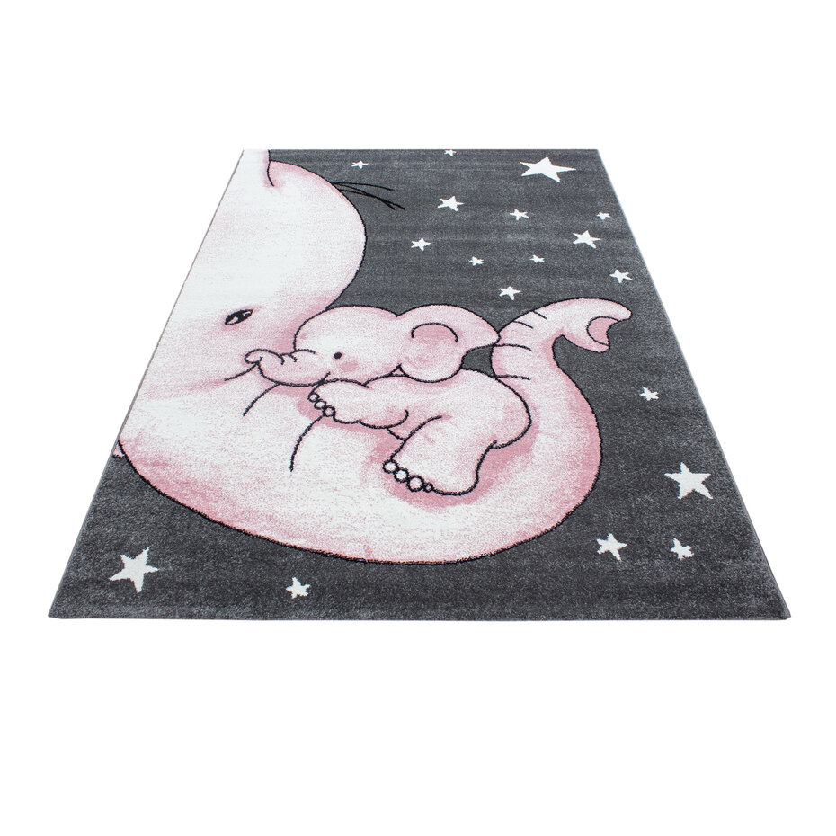 Kids Kinderkamer Olifant Roze vloerkleed -