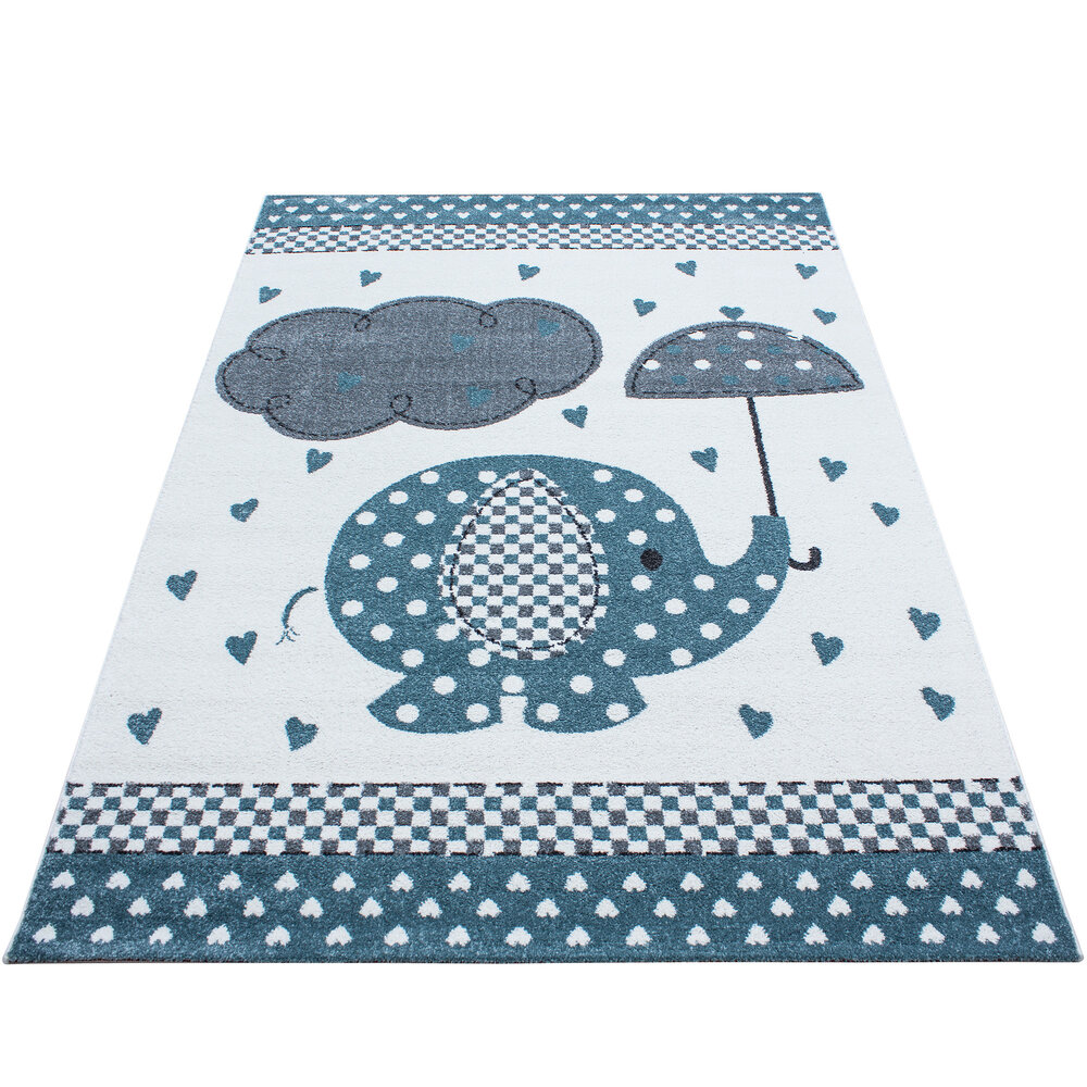 Kids Kinderkamer Olifant Blauw vloerkleed - Kids Kinderkamer Olifant Blauw vloerkleed -