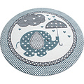 Kids Kinderkamer Olifant Blauw vloerkleed - Rond