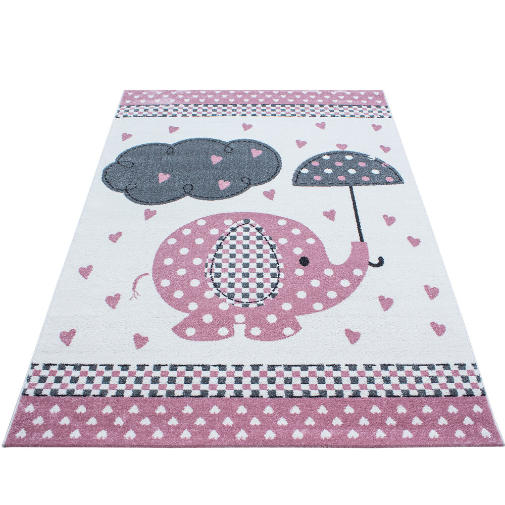 KIDS KINDERKAMER OLIFANT ROZE VLOERKLEED