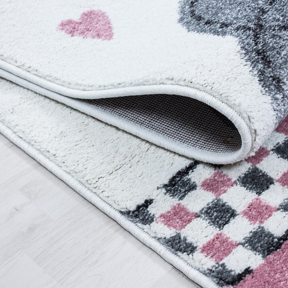 Kids Kinderkamer Olifant Roze vloerkleed - Rond