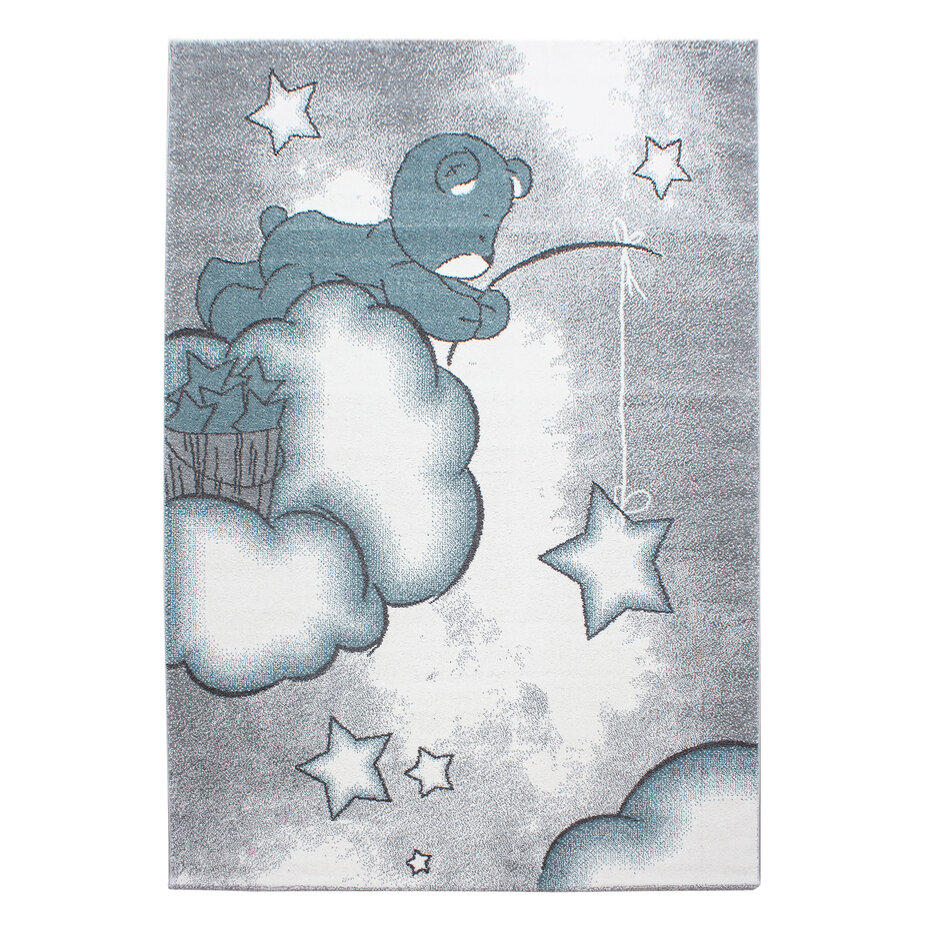 Kids Kinderkamer Beer Blauw vloerkleed -