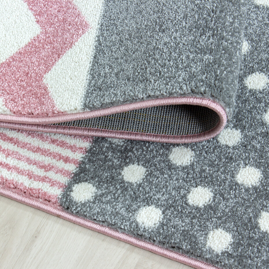 Kids Kinderkamer Hart En Ster Roze vloerkleed -