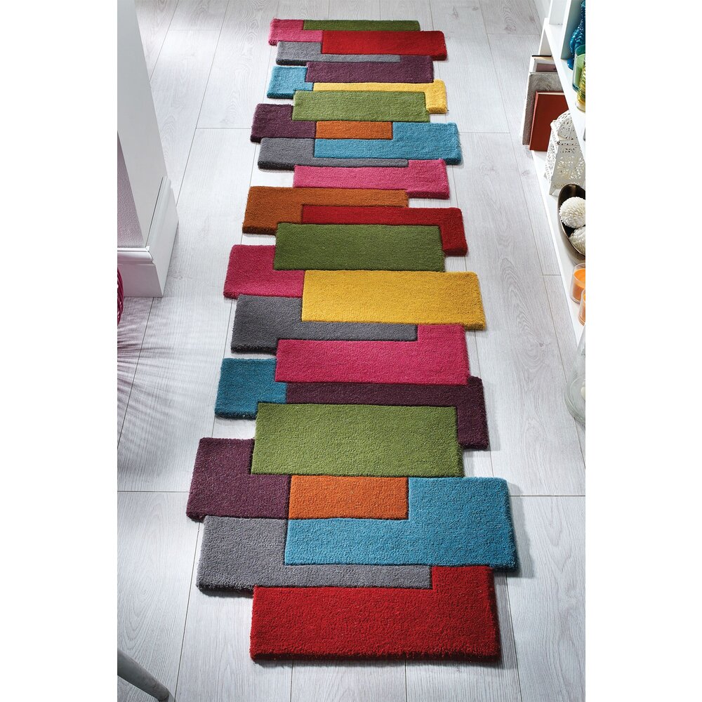 flycarpets LOPER ABSTRACT MODERN STRACTO COLLAGE - ORGANISCHE VORM - MULTI 60X230 CM