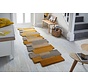 Loper Abstract Modern Stracto Collage - Organische Vorm - Okergeel 60X230 Cm