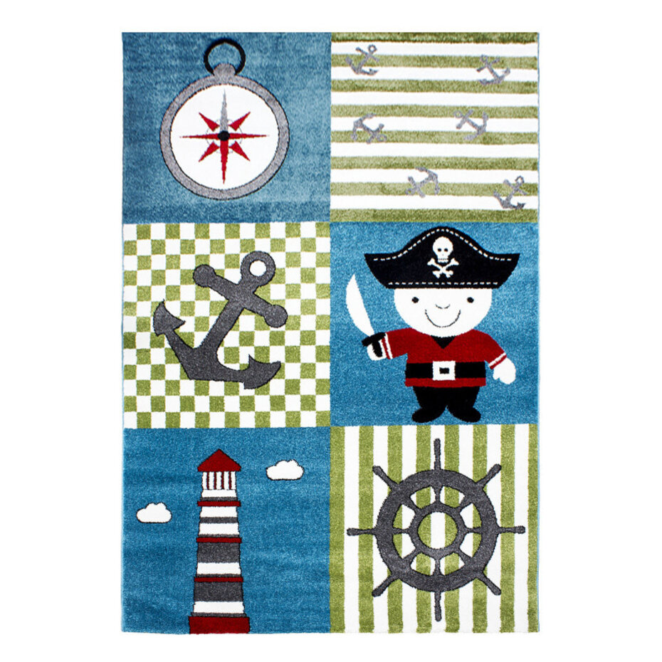 Kids Kinderkamer Piratendesign Multi vloerkleed - Kids Kinderkamer Piratendesign Multi vloerkleed -