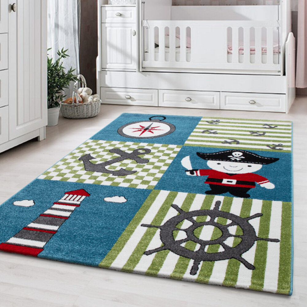 Kids Kinderkamer Piratendesign Multi vloerkleed - Kids Kinderkamer Piratendesign Multi vloerkleed -