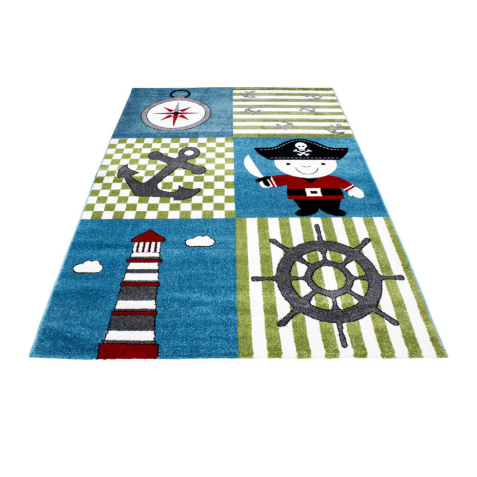 Kids Kinderkamer Piratendesign Multi vloerkleed - Kids Kinderkamer Piratendesign Multi vloerkleed -