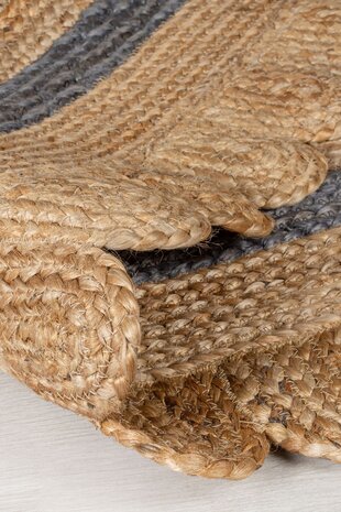 Loper - Grace Modern Jute Naturel / Grijs
