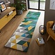 Loper - Prism Modern Laagpolig - 100% Wol - Driehoek - Groen / Multi 60X230 Cm Loper - Prism Modern Laagpolig - 100% Wol - Driehoek - Groen / Multi 60X230 Cm