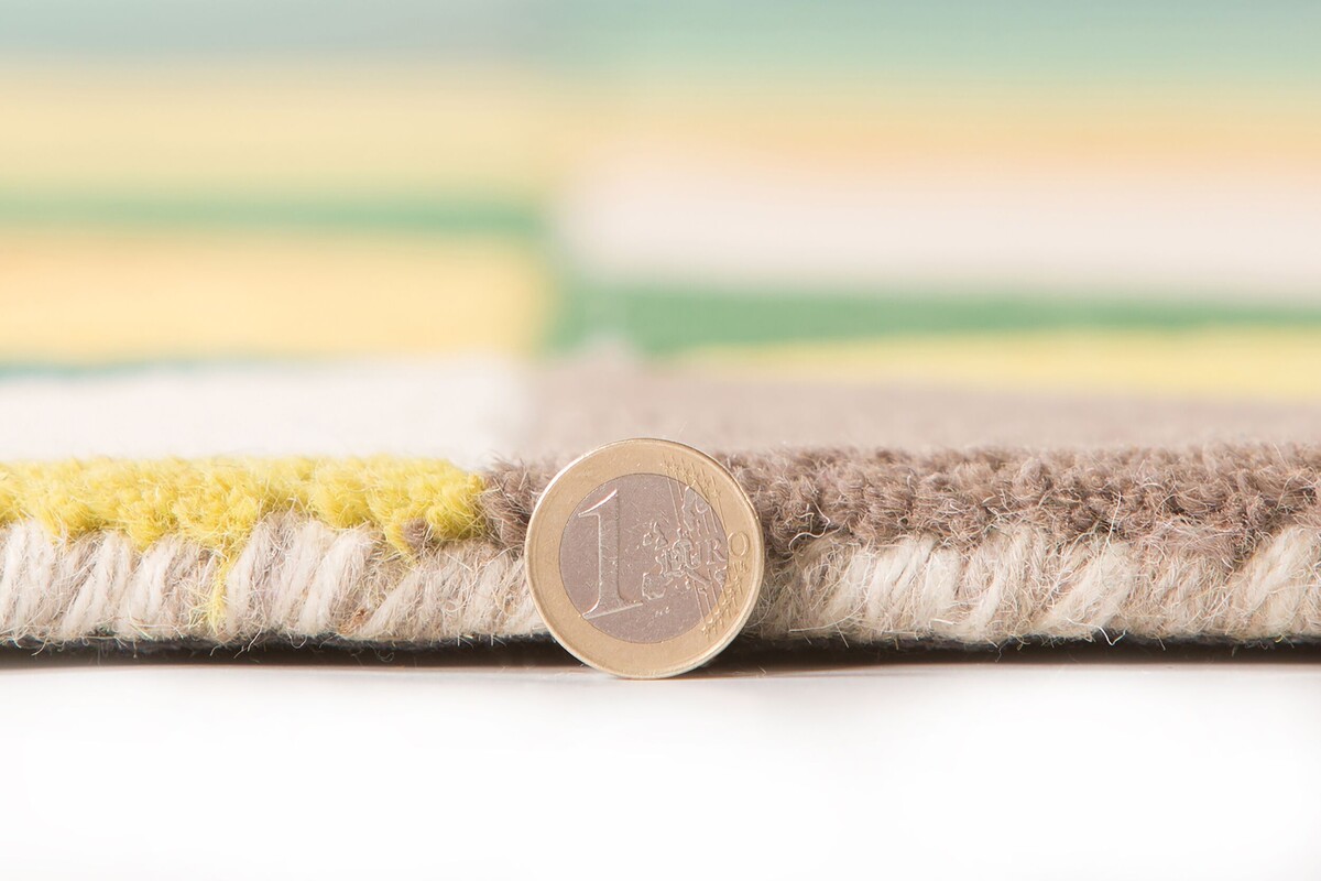 Loper - Prism Modern Laagpolig - 100% Wol - Driehoek - Groen / Multi 60X230 Cm Loper - Prism Modern Laagpolig - 100% Wol - Driehoek - Groen / Multi 60X230 Cm