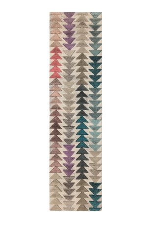 Loper - Archer Modern Laagpolig - 100% Wol - Geo - Multi 60X230 Cm