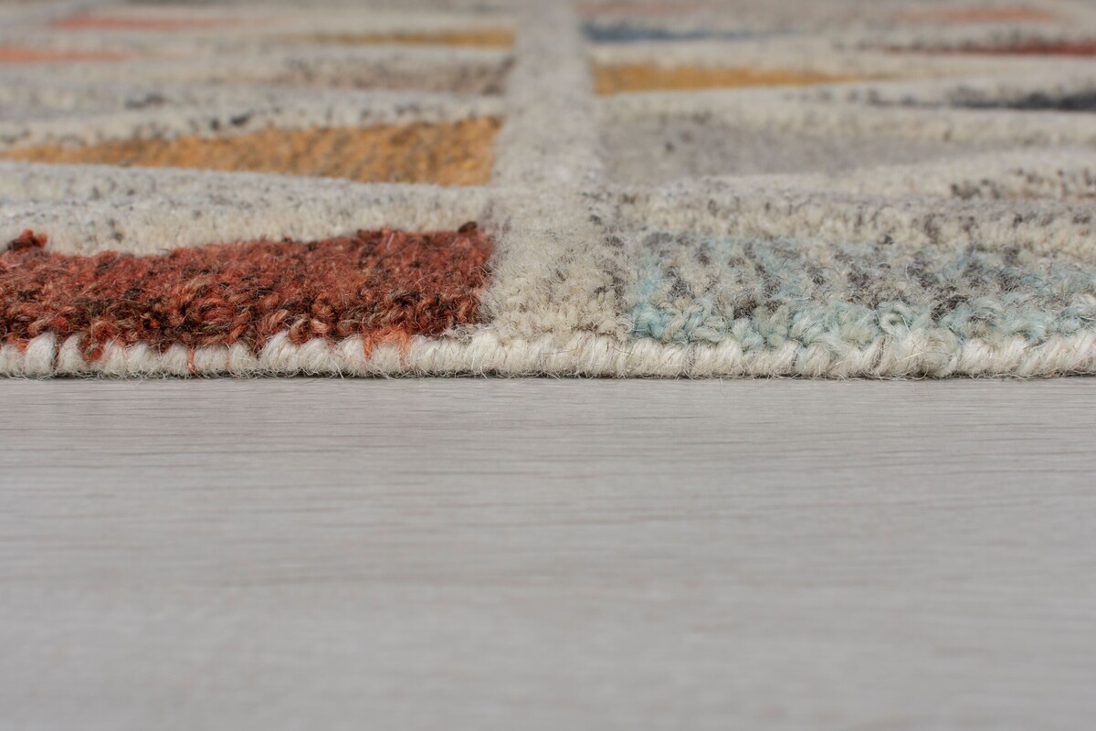 Loper - Moretz Modern Laagpolig - 100% Wol - Geo - Multi 60X230 Cm