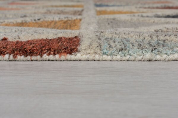 Loper - Moretz Modern Laagpolig - 100% Wol - Geo - Multi 60X230 Cm