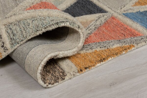 Loper - Moretz Modern Laagpolig - 100% Wol - Geo - Multi 60X230 Cm