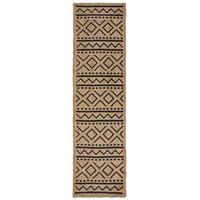 Flycarpets LOPER - LUIS MODERN LAAGPOLIG - JUTE - NATUREL / BEIGE / ZWART 60x230 CM