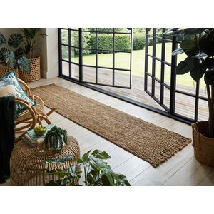 Flycarpets LOPER - JUTE BOUCLE MODERN LAAGPOLIG - 100% JUTE  - EFFEN - NATUREL / BEIGE 60x230 CM