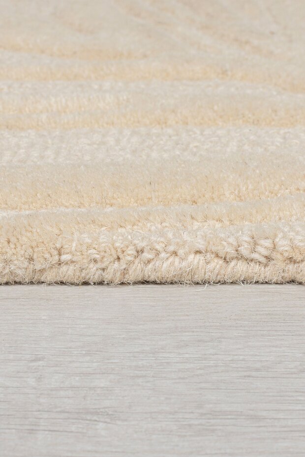 Moderne Loper Wol - Lino Leaf Naturel / Crème