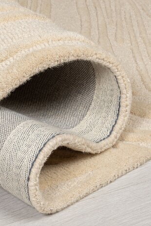 Moderne Loper Wol - Lino Leaf Naturel / Crème