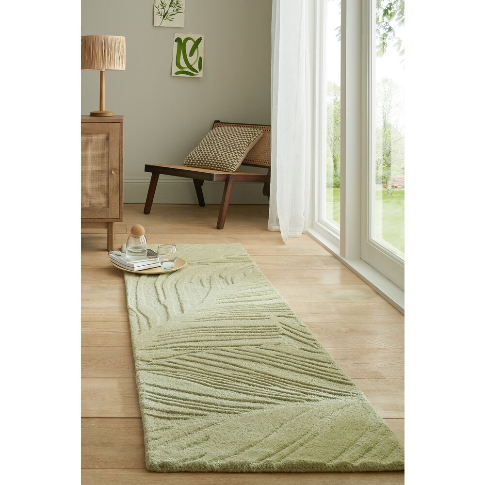 Flycarpets MODERNE LOPER WOL - LINO LEAF SALIE GROEN