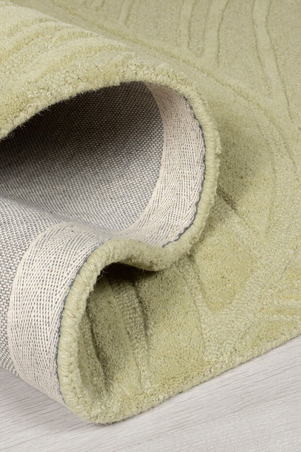 Moderne Loper Wol - Lino Leaf Salie Groen