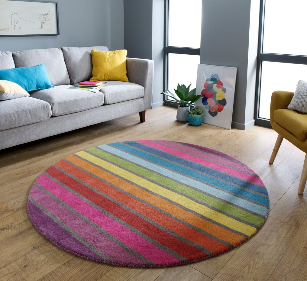 Rond Modern vloerkleed - Candy Multi Rond Modern vloerkleed - Candy Multi