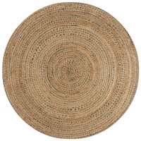 Flycarpets ROND JUTE VLOERKLEED - CAPRI NATUREL/BLAUW