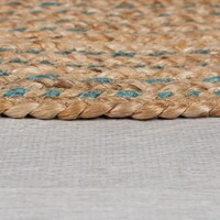 Flycarpets ROND JUTE VLOERKLEED - CAPRI NATUREL/BLAUW