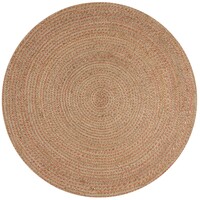 Flycarpets ROND JUTE VLOERKLEED - CAPRI  NATUREL / TERRACOTTA