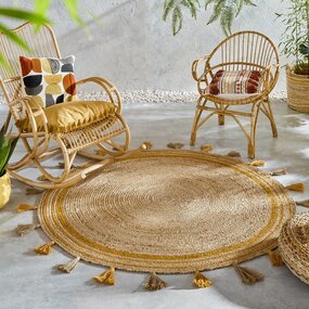 Rond Jute vloerkleed - Istanbul Naturel/Okergeel Rond Jute vloerkleed - Istanbul Naturel/Okergeel