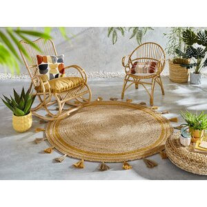 Flycarpets ROND JUTE VLOERKLEED - ISTANBUL NATUREL/OKERGEEL