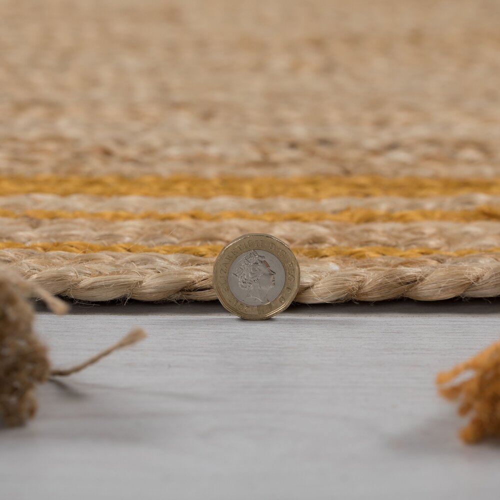 Flycarpets ROND JUTE VLOERKLEED - ISTANBUL NATUREL/OKERGEEL