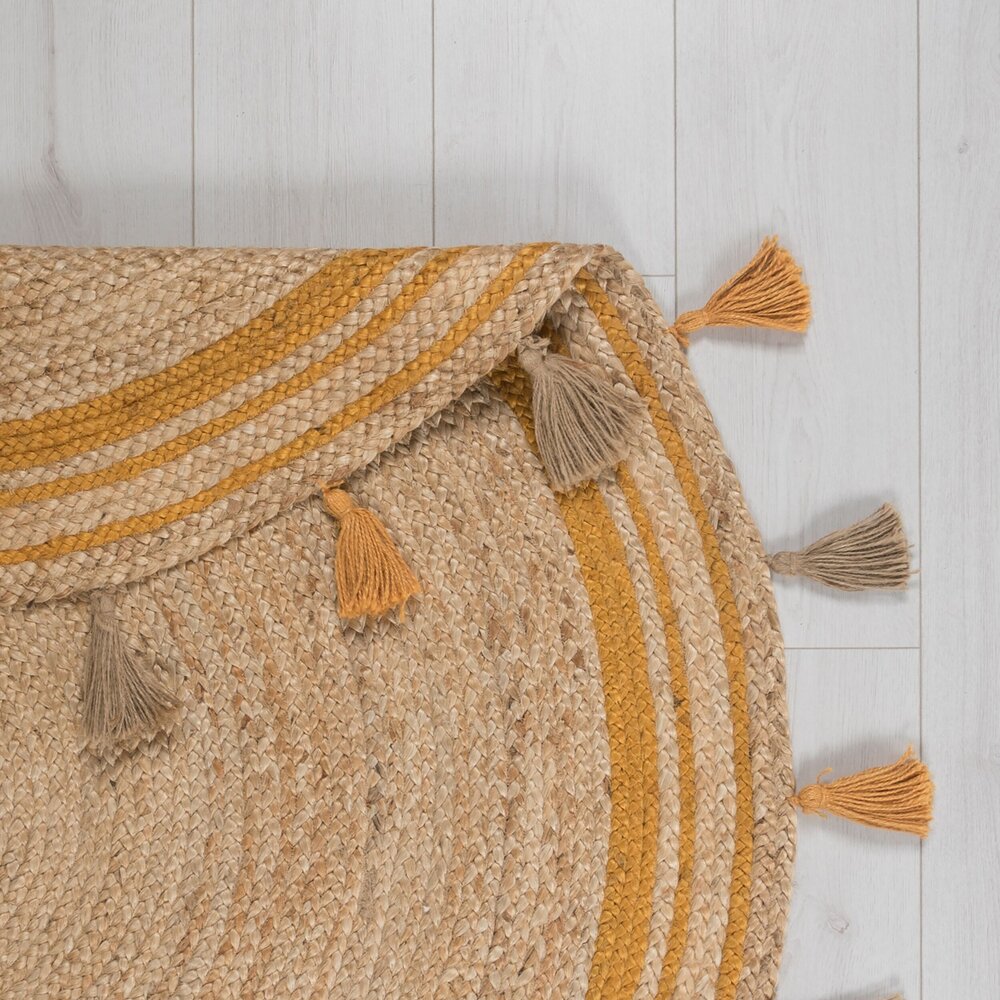 Rond Jute vloerkleed - Istanbul Naturel/Okergeel Rond Jute vloerkleed - Istanbul Naturel/Okergeel