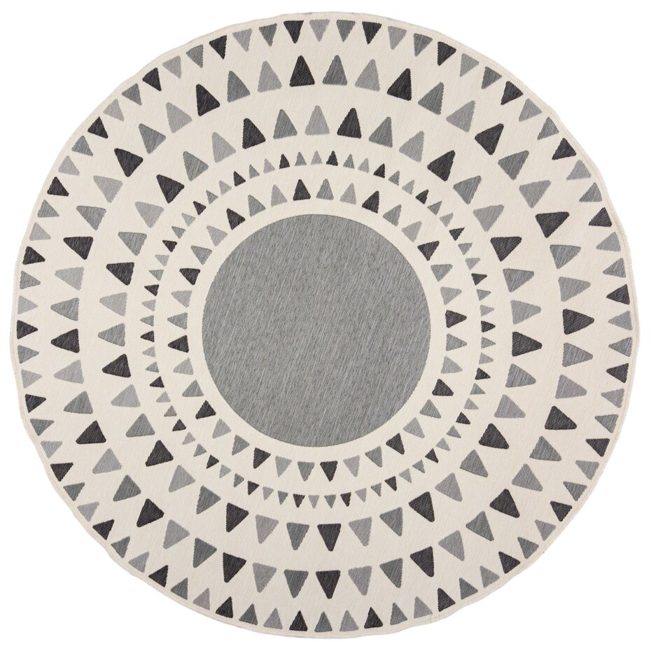 Rond Buitenkleed - Shadow Rays Grijs/Crème Ã˜160 Cm
